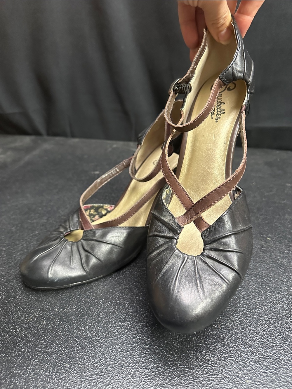 Seychelles Black and Brown Women's Mary Jane Heels